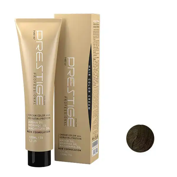 رنگ مو نیو پرستیژ کالر شماره 4.3 حجم 120 میلی لیتر رنگ قهوه ای زیتونی متوسط