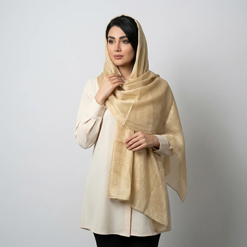 شال الیاف نخی زنانه مدل ژان ژان با طول و عرض 70*188 سانتی‌متر