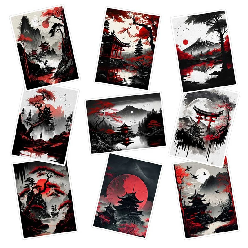 استیکر لپ تاپ ماسا دیزاین طرح japan کد SAM91 مجموعه 9 عددی