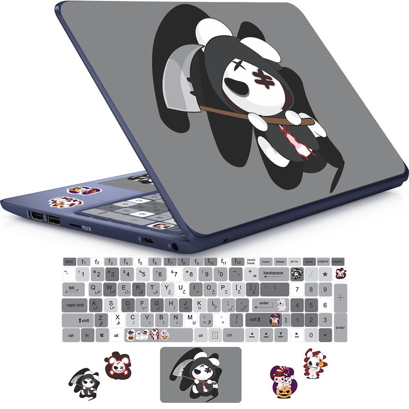 استیکر لپ تاپ راتیانا مدل bad bunny 04 مناسب برای لپ تاپ 15 تا 17 اینچ به همراه برچسب حروف فارسی کیبورد