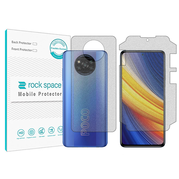 محافظ صفحه نمایش مات راک اسپیس مدل Anti Shock مناسب برای گوشی موبایل شیائومی Poco X3 Pro به همراه محافظ پشت گوشی