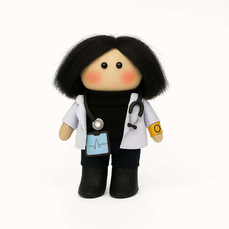 عروسک روسی مدل آقای دکتر و پرستار و کادر درمان ارتفاع 15 سانتی متر