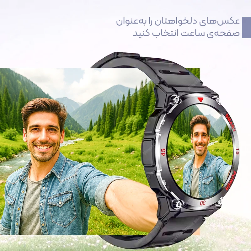 عکس شماره 8 : ساعت هوشمند 48 میلیمتری مدل v9ooipro با سیلیکـونی