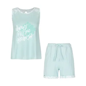 ست تاپ و شلوارک زنانه ناربن مدل 1521714-3269 رنگ فیروزه ای