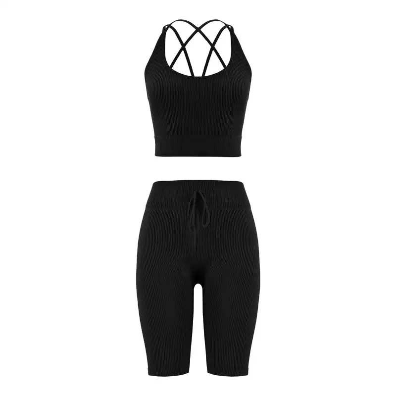 ست نیم تنه و شلوارک ورزشی زنانه مدل راندیک کد 2198