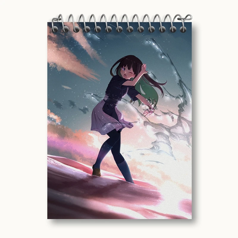 دفتر یادداشت 50 برگ خندالو مدل چیساتو و تاکینا انیمه لیکوریس ریکویل Lycoris Recoil کد 23022