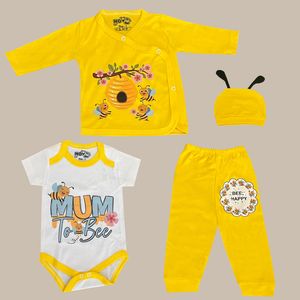 ست 4 تکه لباس نوزادی مدل زنبور