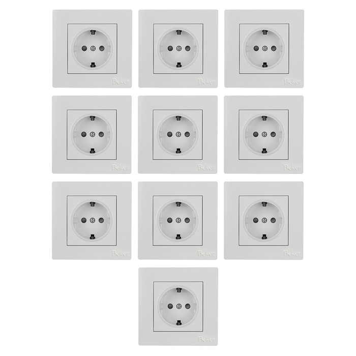 پریز برق ارت دار بکر مدل آسان مجموعه 10 عددی