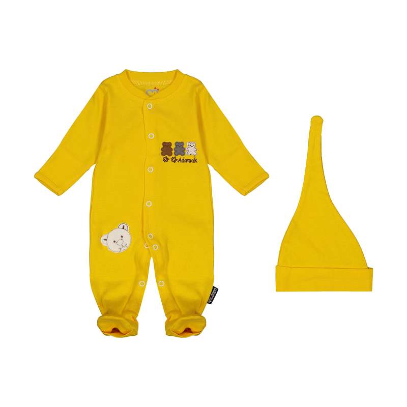 ست سرهمی و کلاه نوزادی آدمک مدل 2171190-19