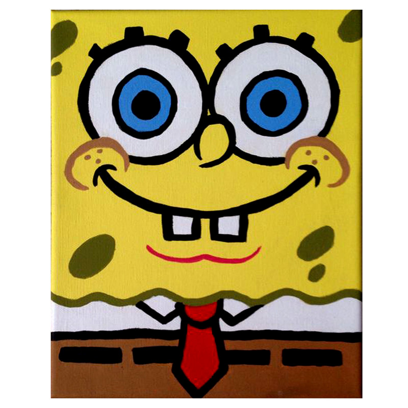 تابلو نقاشی اکریلیک طرح باب اسفنجی کد 0085