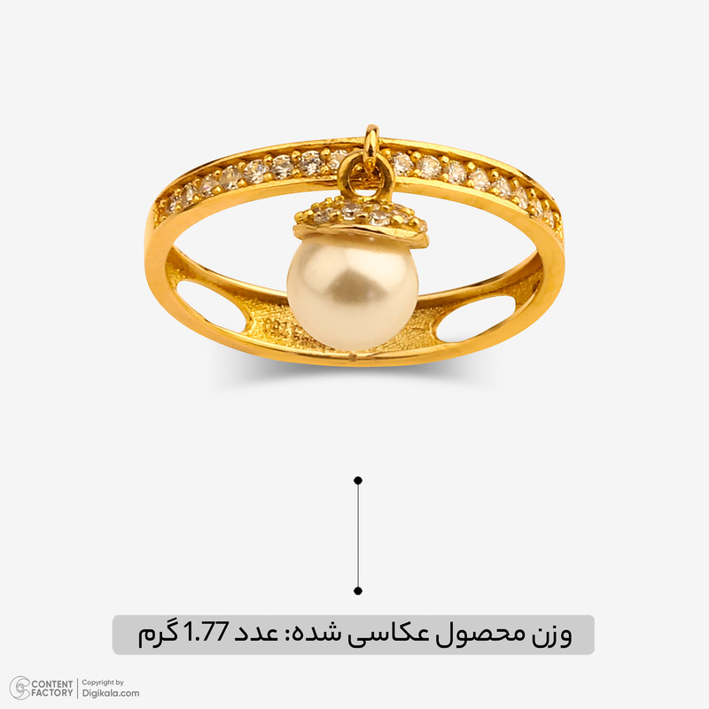 انگشتر طلا 18 عیار زنانه تاج مدل A190  - 8