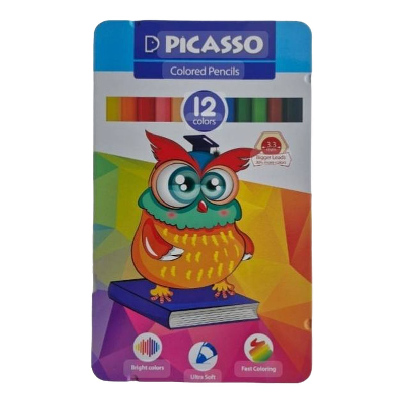 مداد رنگی 12 رنگ پیکاسو مدل 4100 طرح جغد