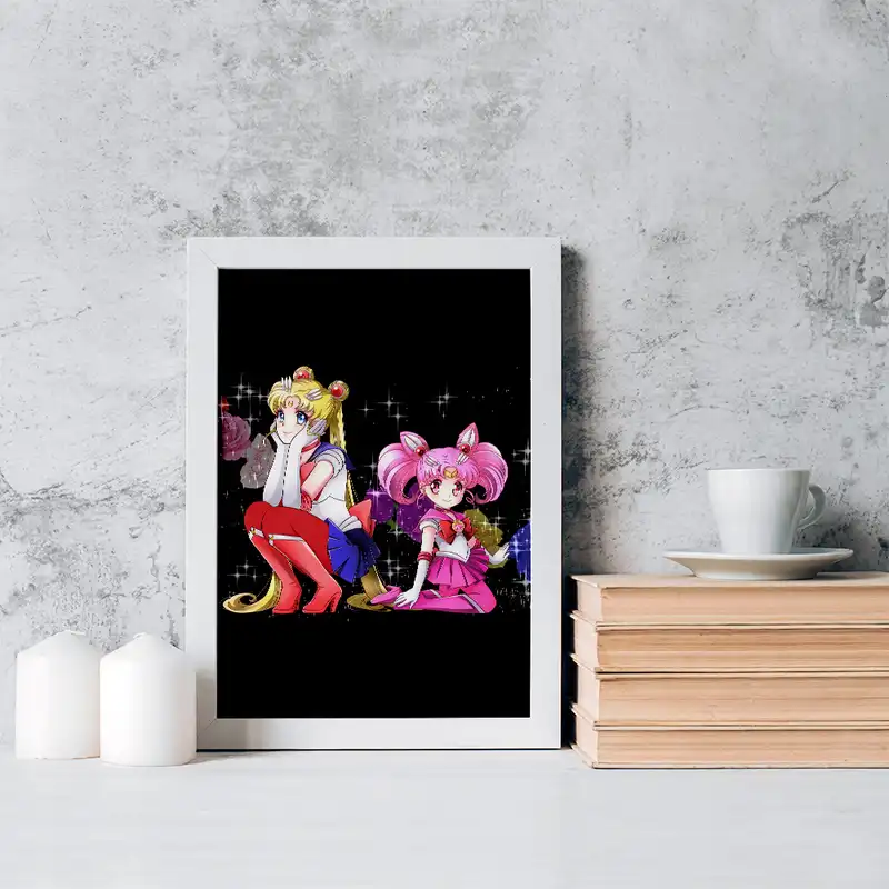 تابلو خندالو مدل چیبیوسا و اوساگی تسوکینو انیمه سیلور مون Sailor Moon کد 17462