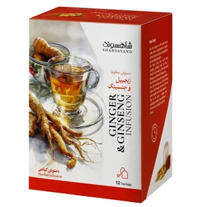 دمنوش انرژی زا زنجبیل و جنسینگ شاهسوند - 18 گرم بسته 12 عددی