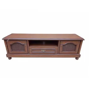 میز تلویزیون مدل حصیری دو کشو راش GH100