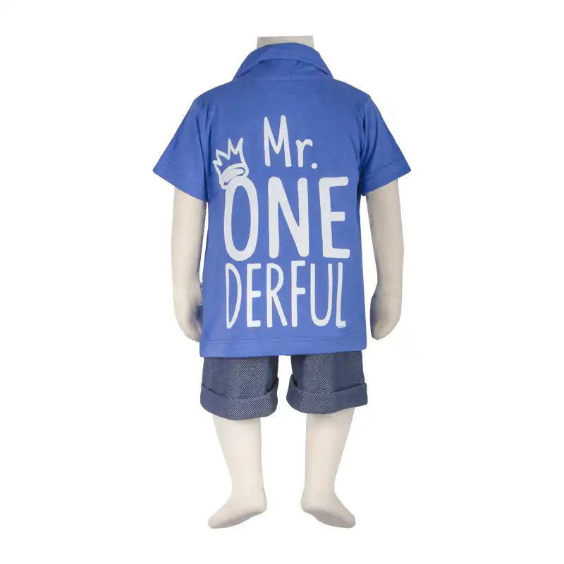 ست پولوشرت و شلوارک نوزادی  آدمک مدل ONE کد 160901