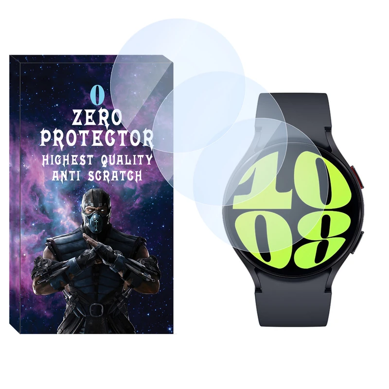 محافظ صفحه نمایش شیشه‌ای زیرو مدل SH-ZR مناسب برای ساعت هوشمند سامسونگ Galaxy watch 6 40mm بسته سه عددی