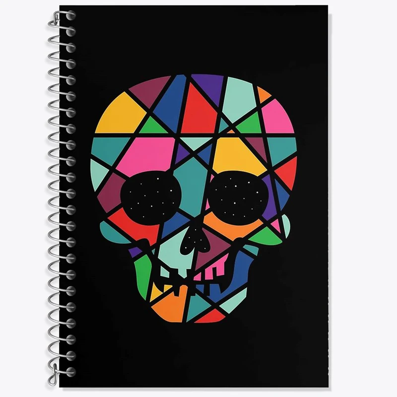 دفتر زبان 50 برگ خندالو مدل دو خط طرح اسکلت Skleton کد 1160