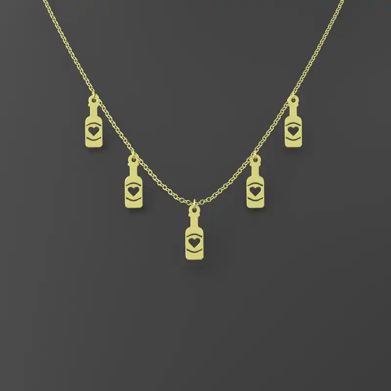 گردنبند طلا 18 عیار زنانه مدوپد مدل بطری کد RNA12933