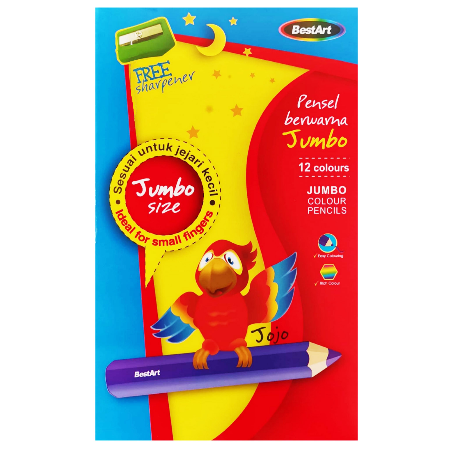 مداد رنگی 12 رنگ بست آرت مدل جانبو کد 1975