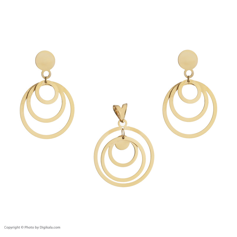 نیم ست طلا 18 عیار زنانه مایا ماهک مدل MS0635 طرح دایره متداخل نیم ست طلا 18 عیار زنانه مایا ماهک مدل MS0635 طرح دایره متداخل