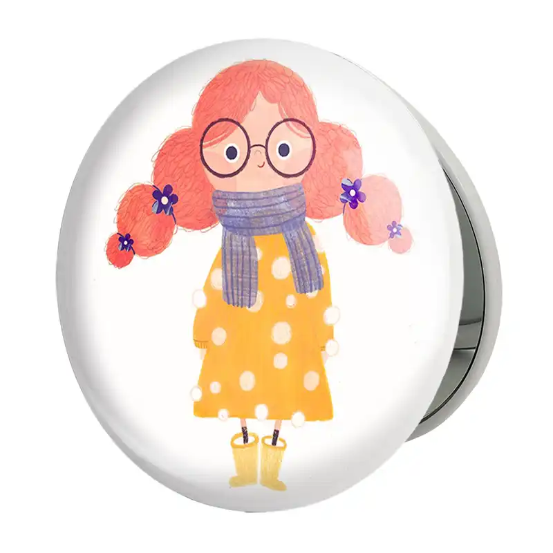 آینه جیبی خندالو طرح دخترونه مدل تاشو کد 1663