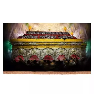 پرچم خدمتگزاران مدل کتیبه مذهبی طرح ضریح شش گوشه اباعبدالله الحسین علیه السلام کد 40002949