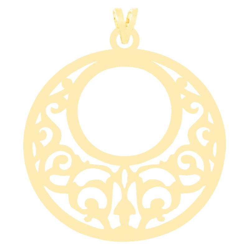 آویز گردنبند طلا 18 عیار زنانه کرابو طرح اسلیمی مدل Kr3405 - - 2