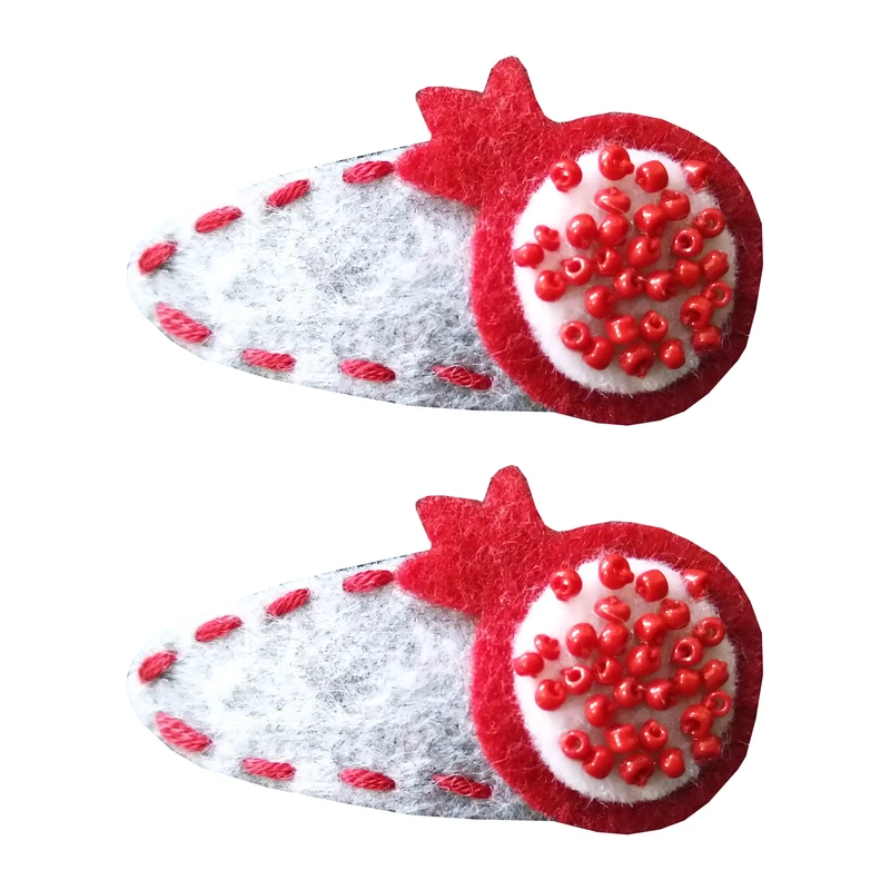 گیره مو دخترانه مدل انار یلدا کد NA-R03 بسته 2 عددی