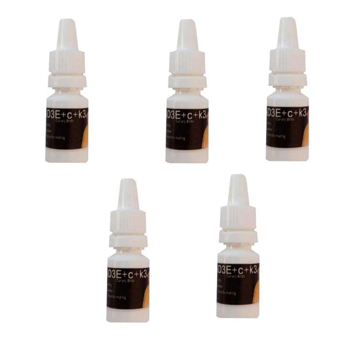 ویتامین پرندگان زینتی AD3E+c+k3 مدل باروری کد 5ML حجم 5 میلی لیتر مجموعه 5 عددی