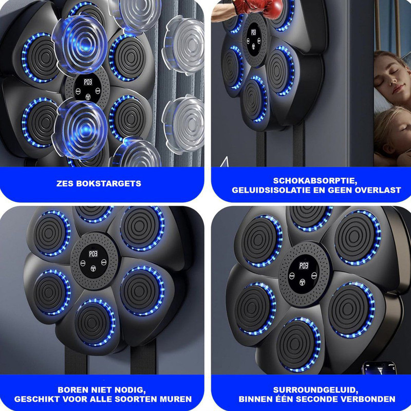 کیسه بوکس دیواری مدل MUSIC MACHINE شش اسپات  