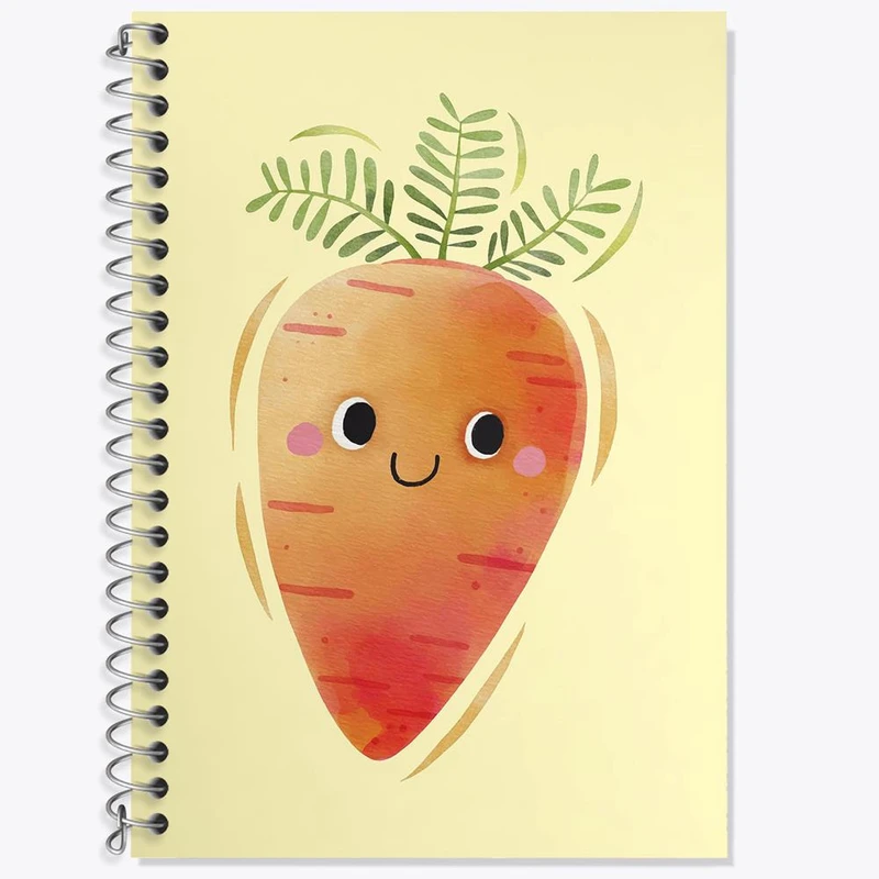 دفتر زبان 50 برگ خندالو مدل سه خط طرح هویج کد 28423