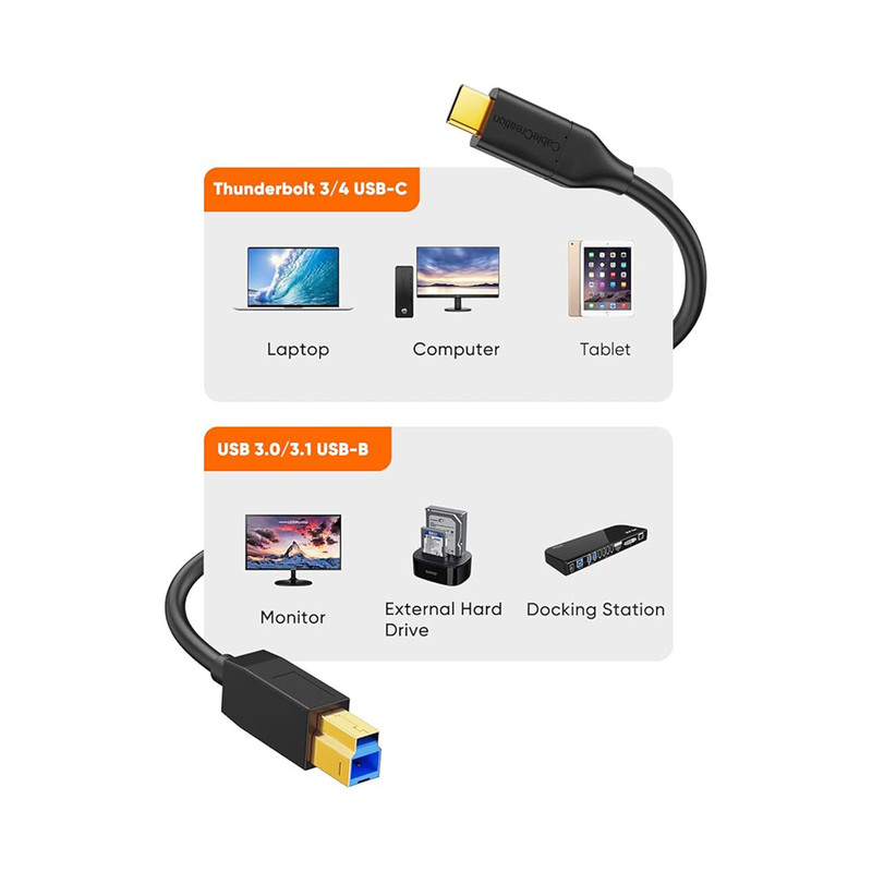 کابل USB-C 3.0 پرینتر ای نت مدل EN-BC3150 طول 1.5 متر