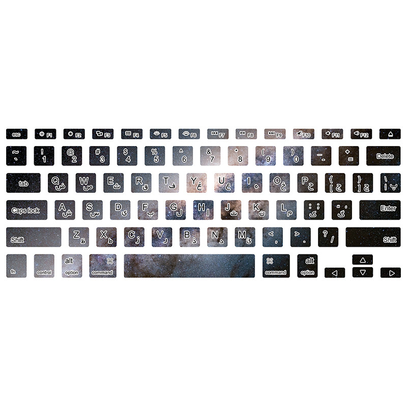  برچسب حروف کیبورد طرح 203 SPACE مناسب برای مک بوک پرو 13 اینچ 2009-2012