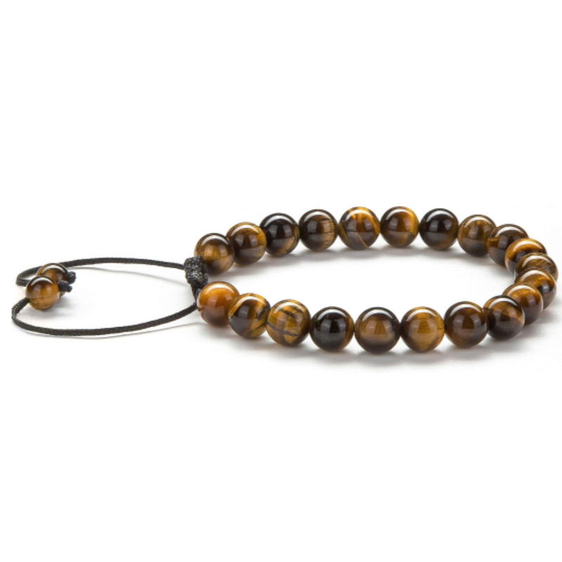 دستبند دست ساز مردانه مدل سنگ چشم ببر