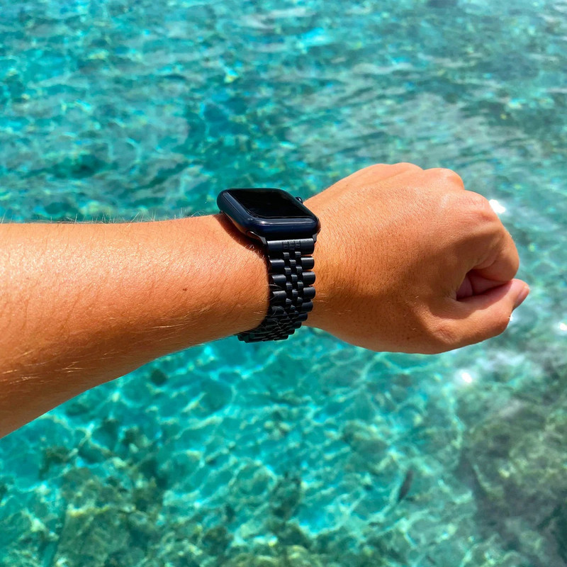 بند گوف مدل 5Bead Rolex مناسب برای اپل واچ سری 10 سایز 46 میلی متری