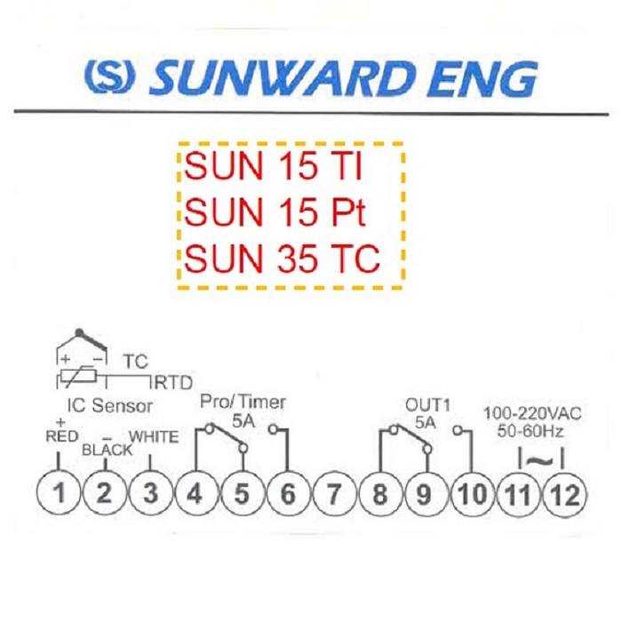 کنترل کننده درجه حرارت سان وارد مدل SUN 15-TI