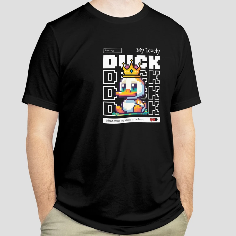 تی‌شرت آستین کوتاه مردانه مدل My lovely duck کد b0123
