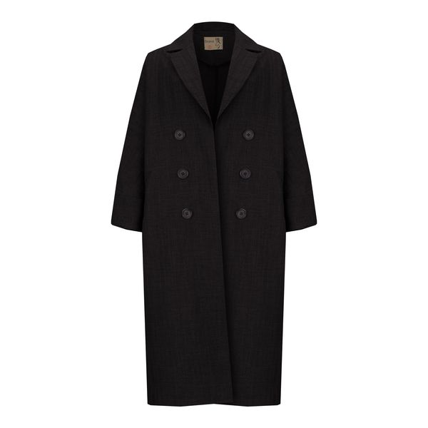 مانتو زنانه السانا مدل گلبانو کد 215601 رنگ مشکی