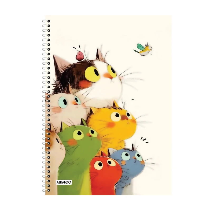 دفتر زبان 50 برگ آلبالو طرح گربه کد 2022