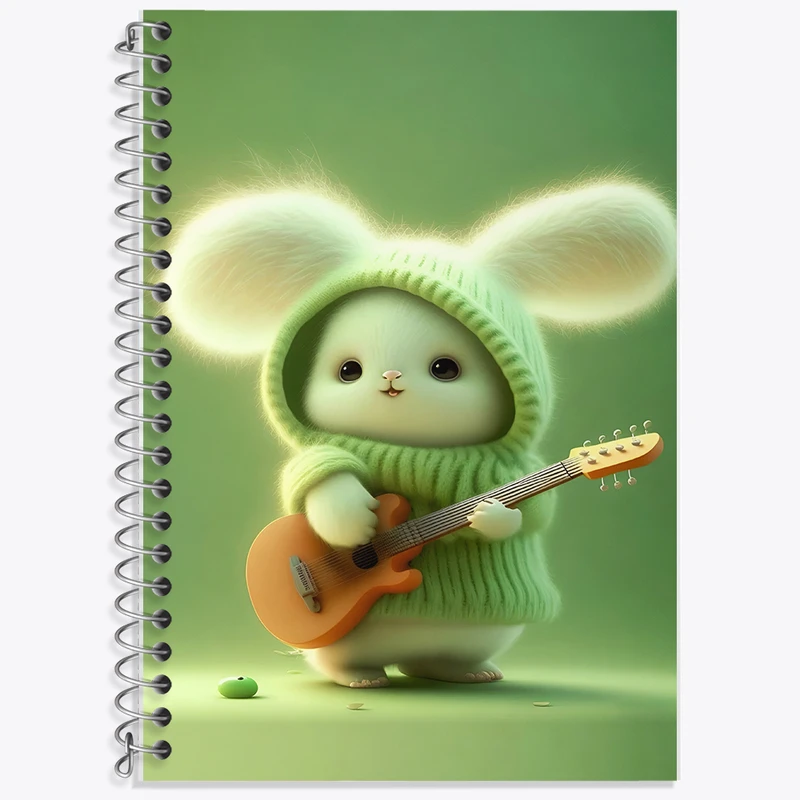 دفتر زبان 50 برگ خندالو مدل سه خط طرح خرگوش بامزه کد F5758