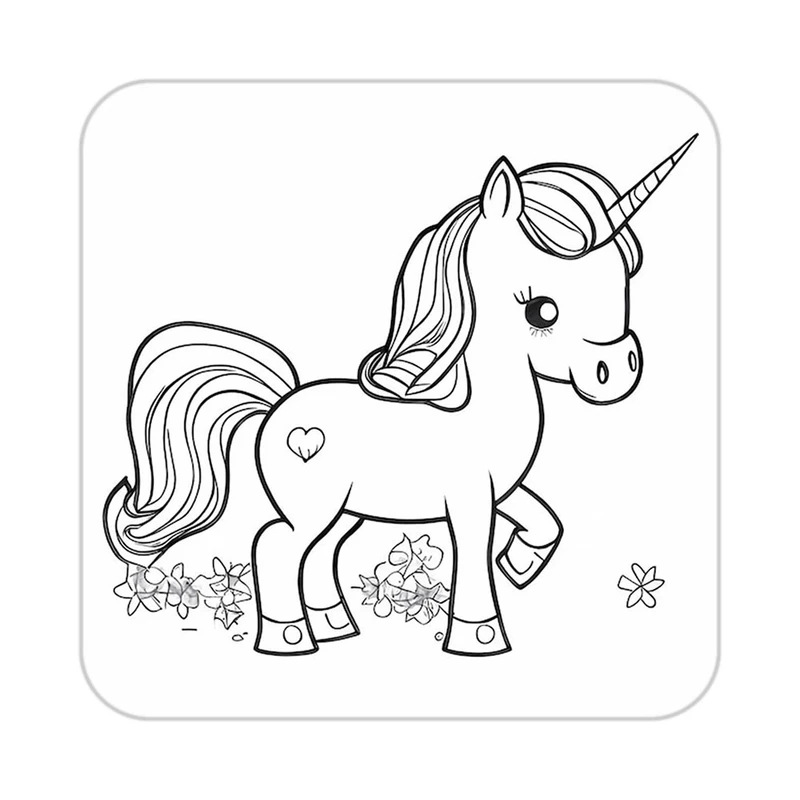 زیر لیوانی کاکتی طرح اسب تک شاخ و یونیکورن مدل mp30284