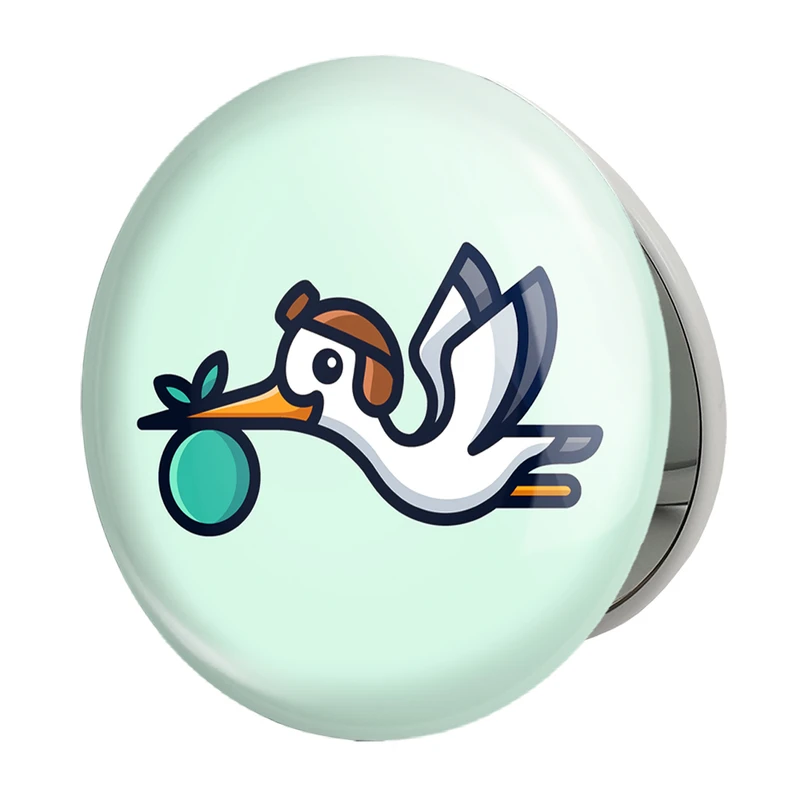 آینه جیبی خندالو طرح حیوانات بامزه لک لک مدل تاشو کد 28363 