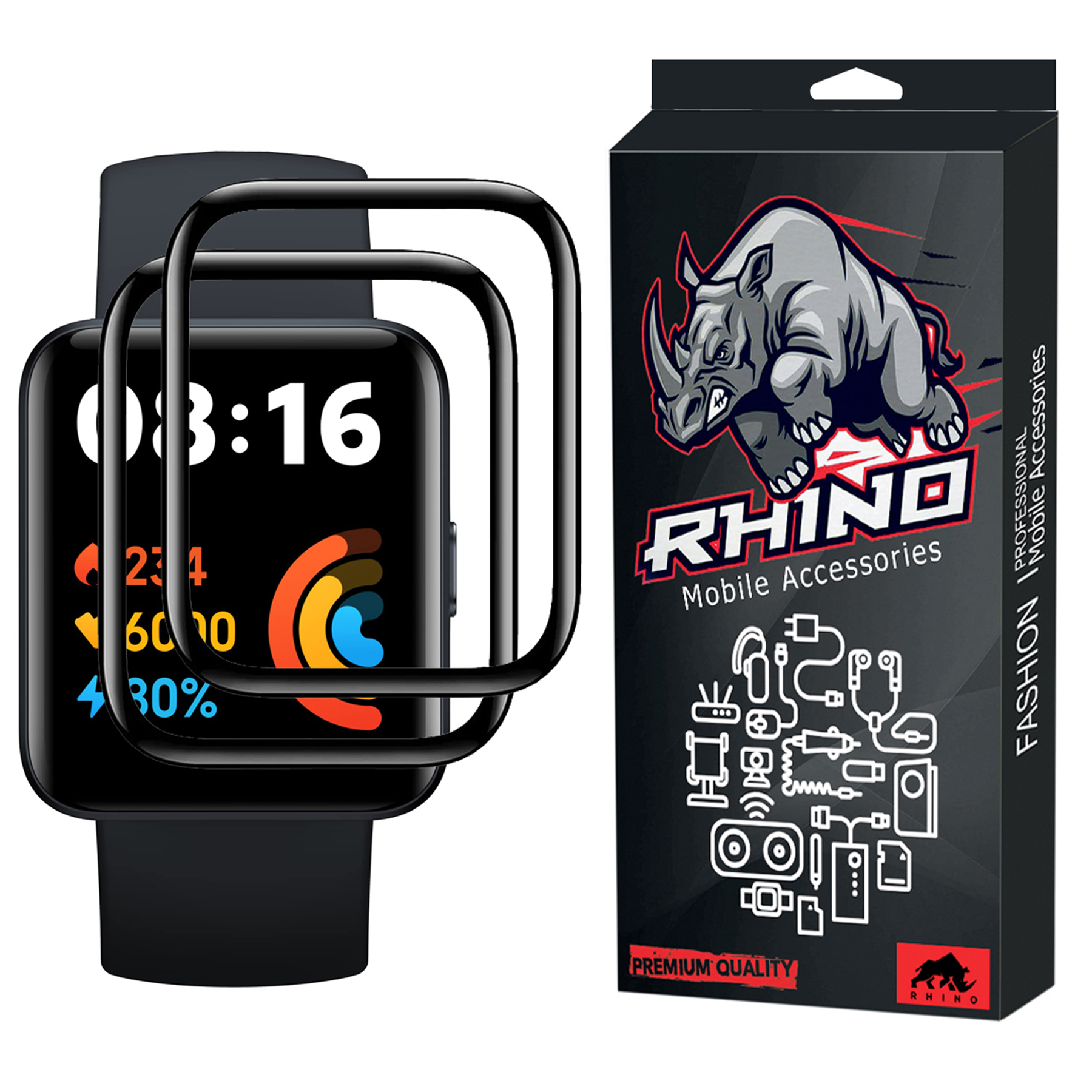 محافظ صفحه نمایش راینو مدل PMA مناسب برای ساعت هوشمند شیائومی Mi Watch 2 Lite بسته 2 عددی