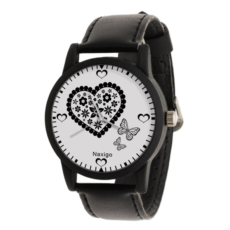ساعت مچی عقربه ای ناکسیگو مدل قلب و پروانه کد LF11513