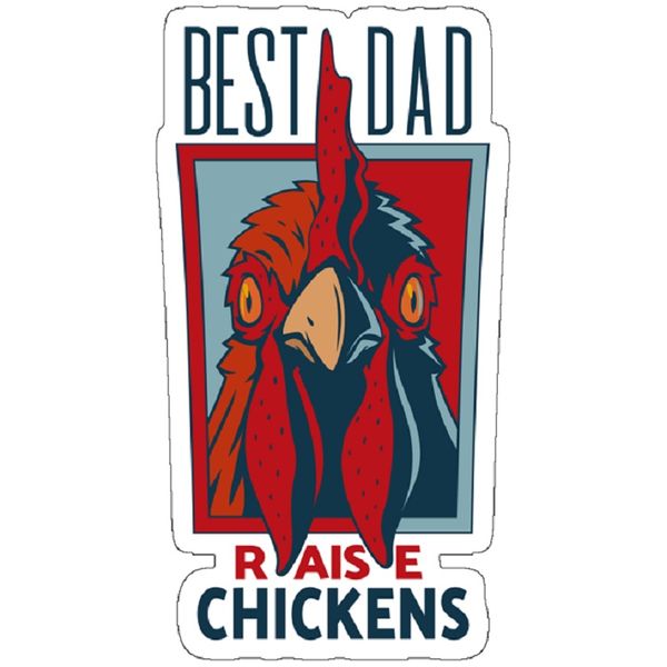 استیکر لپ تاپ مدل Best Dad Raise Chickens