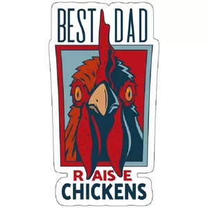 استیکر لپ تاپ مدل Best Dad Raise Chickens