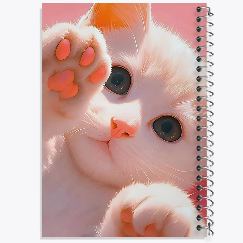 دفتر ژورنال نویسی 50 برگ خندالو مدل نقطه ای طرح گربه ی بامزه کد N5357