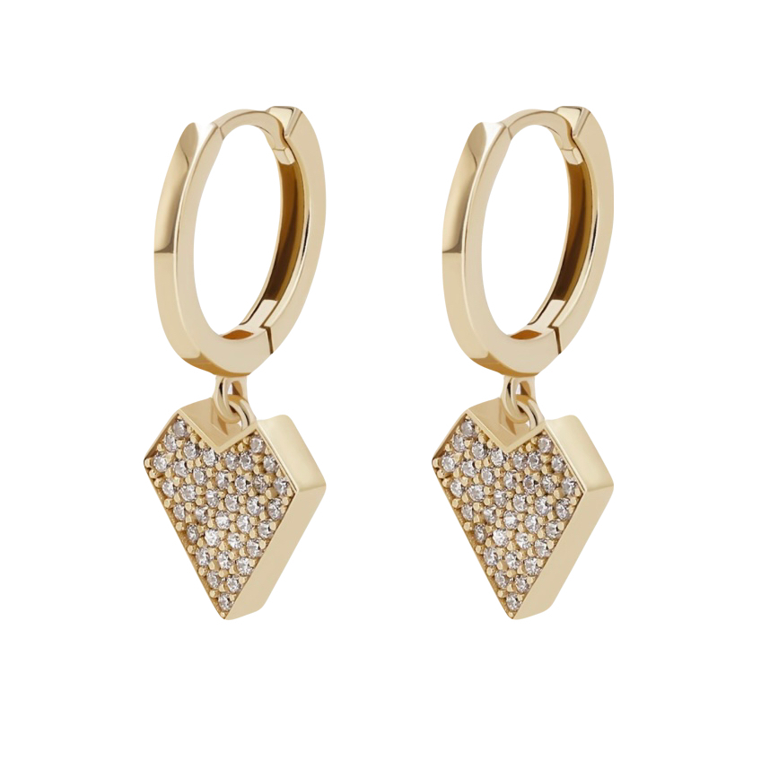 گوشواره آویزی طلا 18 عیار زنانه تاج مدل لاوین