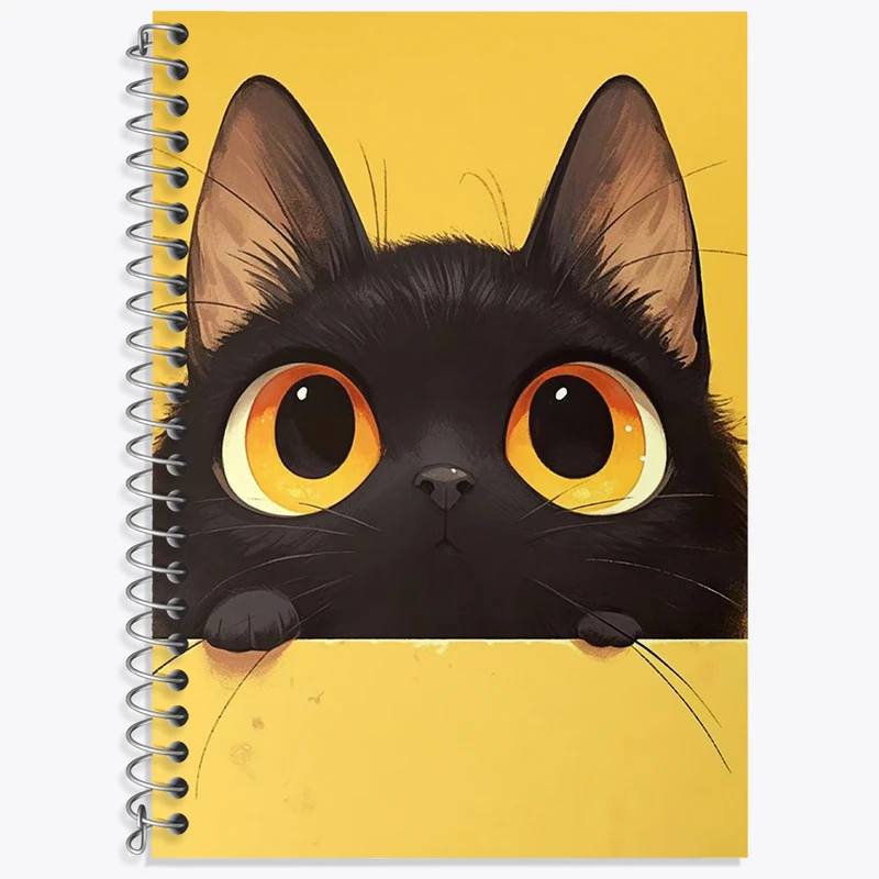 دفتر نت موسیقی 50 برگ خندالو طرح گربه سیاه بامزه کد N1867